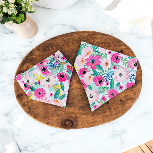 Bright Floral Scrunchie Dog Bandana