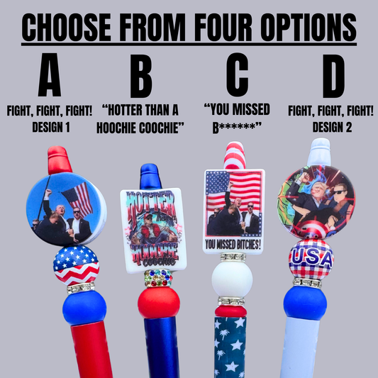 Donald Trump Patriotic Beadable Pens