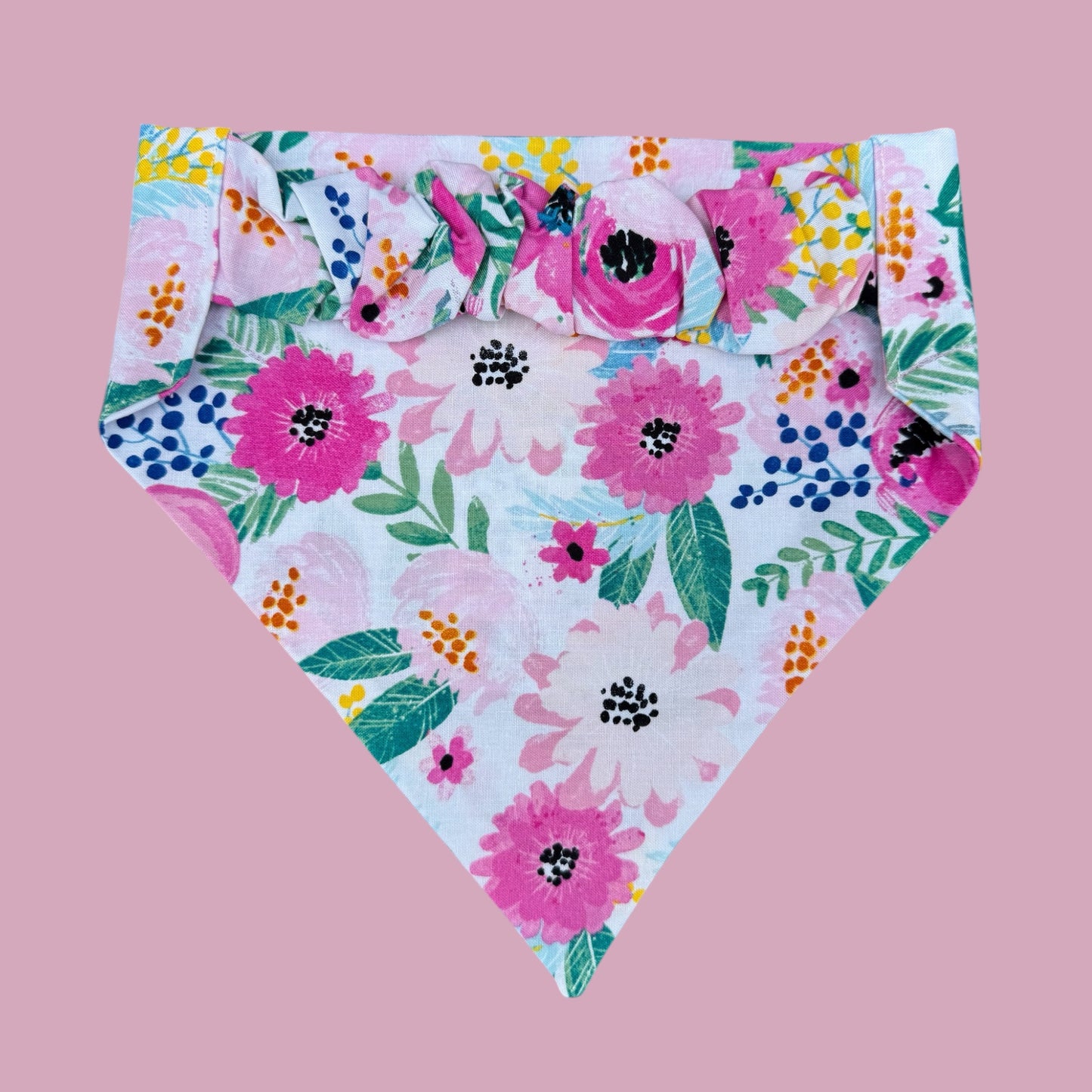 Bright Floral Scrunchie Dog Bandana