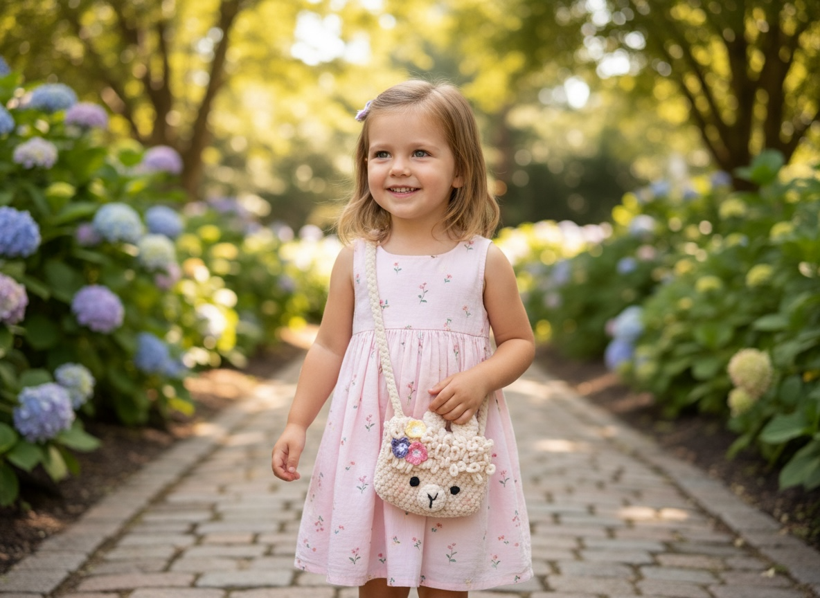 Children’s Crochet Llama Purse - Ivory