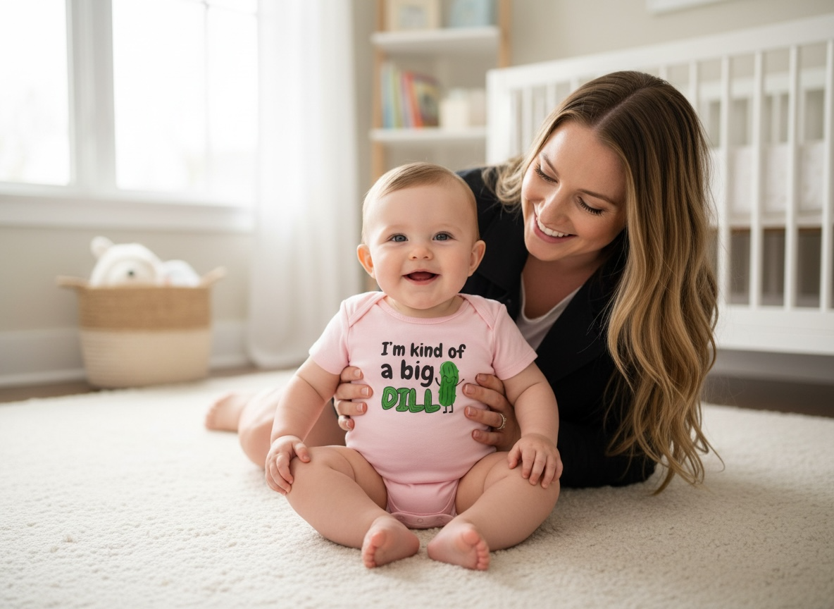 “I’m Kind of a Big Dill” Pickle Baby Onesie
