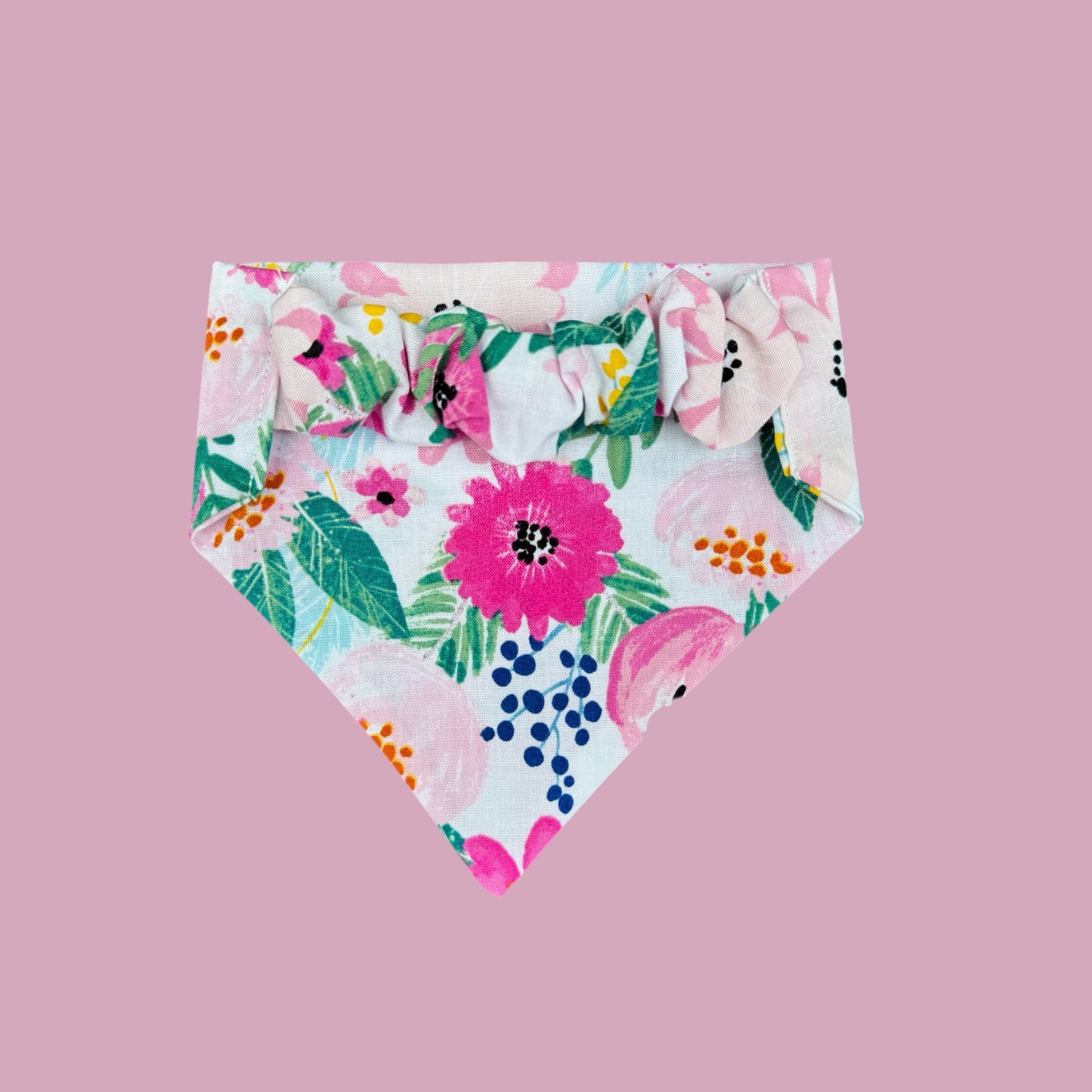 Bright Floral Scrunchie Dog Bandana