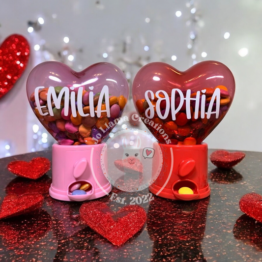 Personalized Heart Shaped Candy Dispenser