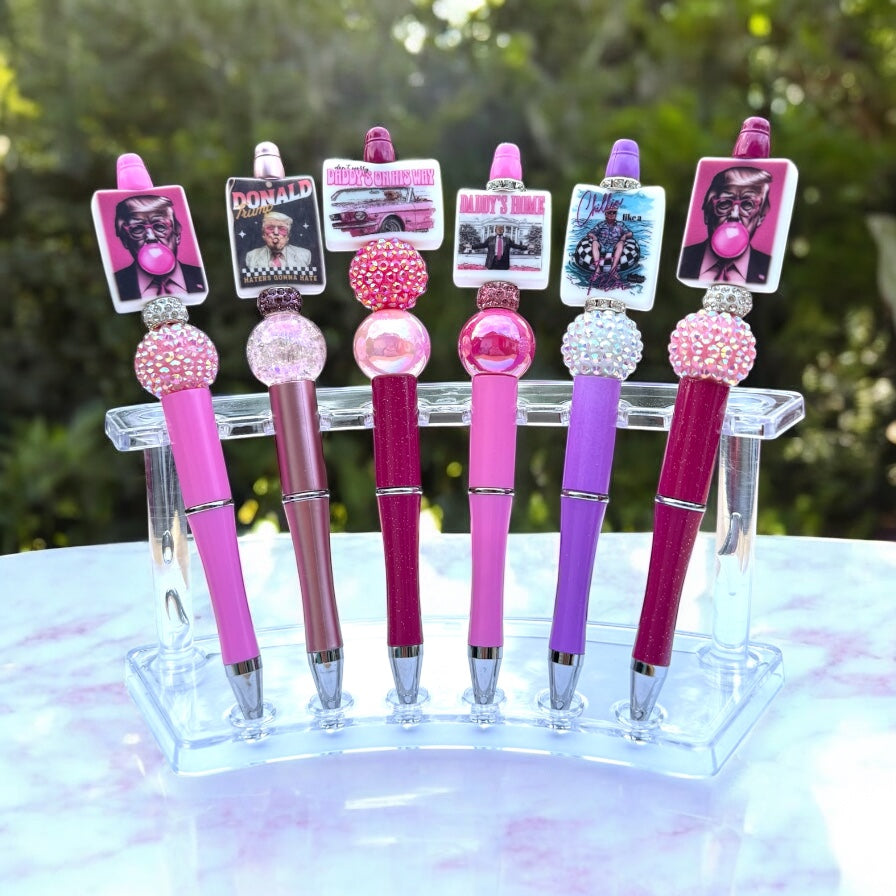 Donald Trump Pink Beadable Pens