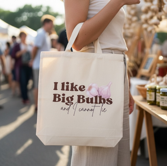 “I Like Big Bulbs and I Cannot Lie” Canvas Tote Bag