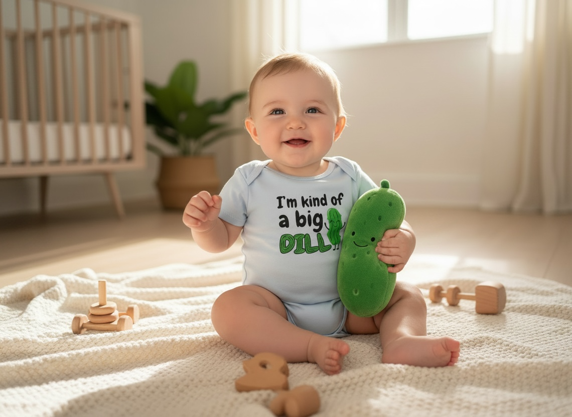 “I’m Kind of a Big Dill” Pickle Baby Onesie