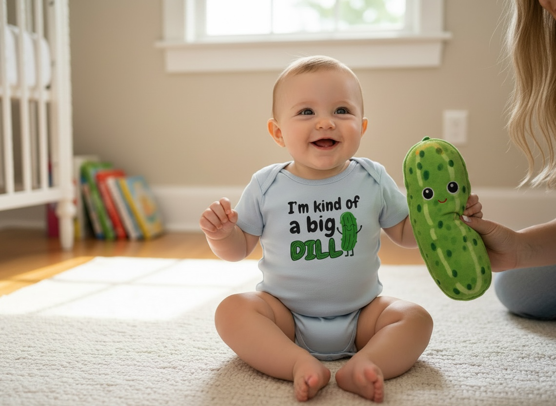 “I’m Kind of a Big Dill” Pickle Baby Onesie