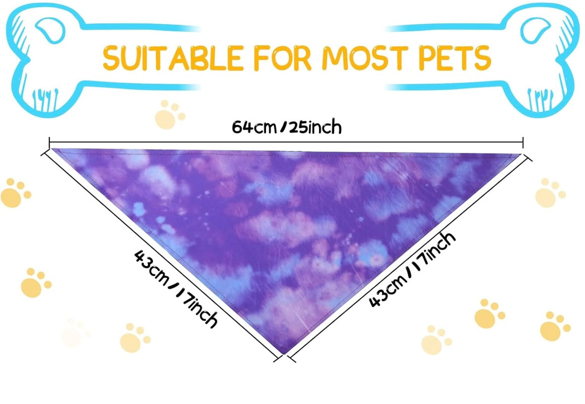 “Nakey Under This” Purple Tie-Dye Tie-On Dog Bandana