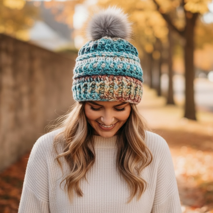 Crochet Winter Hat - Painted Canyon