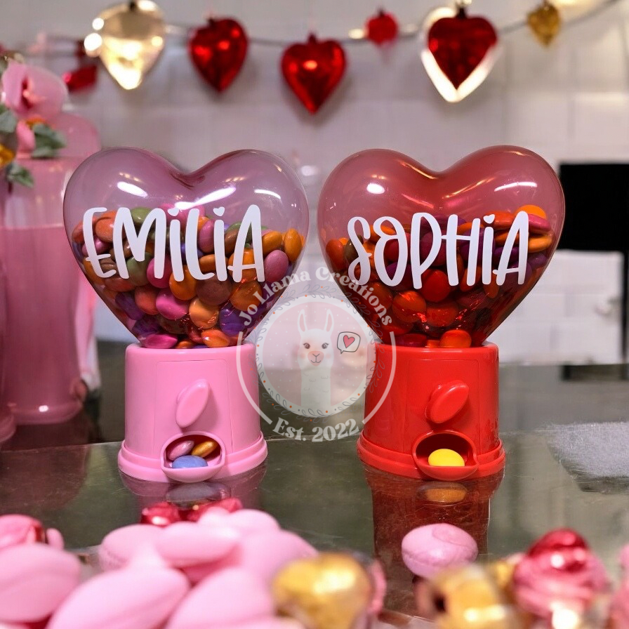 Personalized Heart Shaped Candy Dispenser