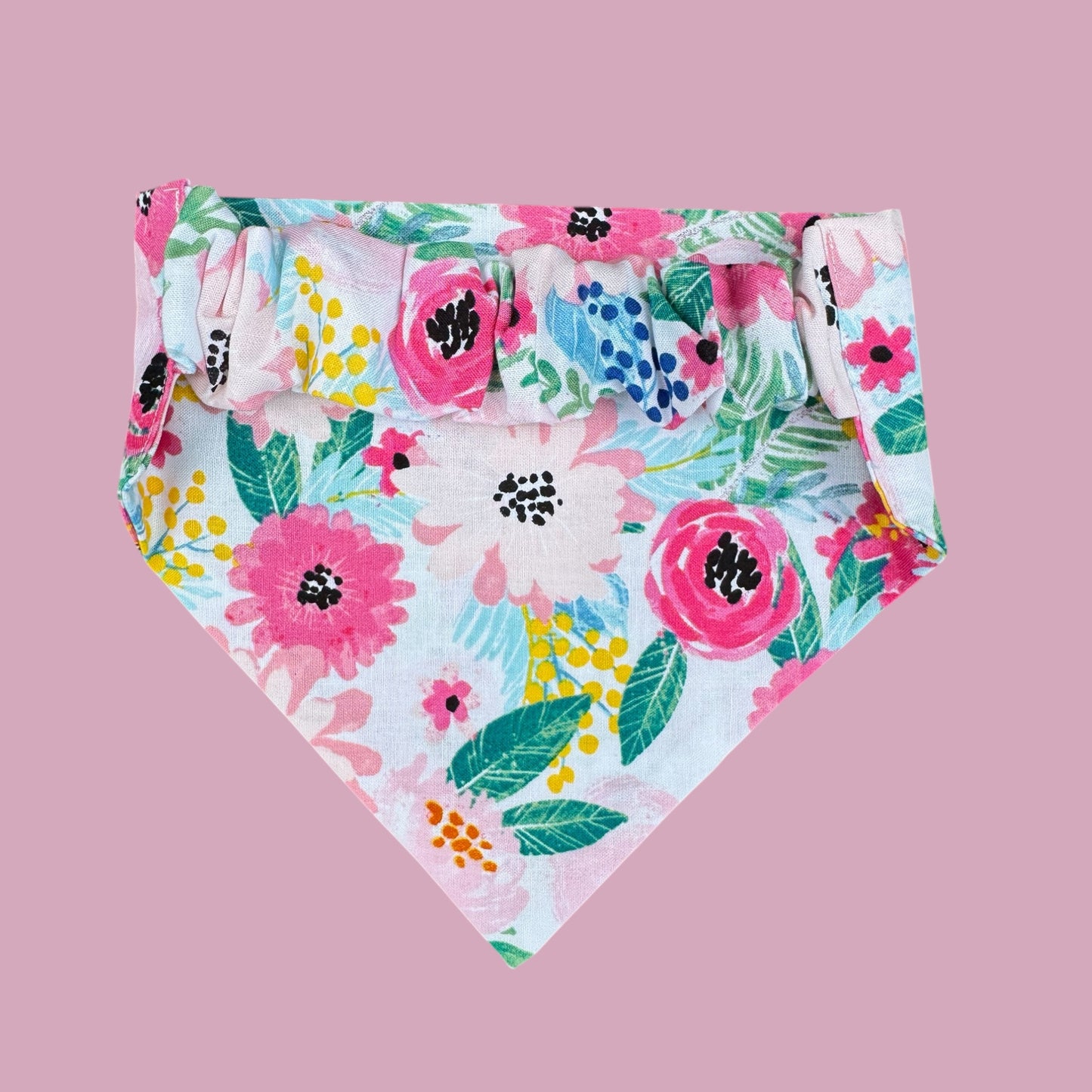 Bright Floral Scrunchie Dog Bandana