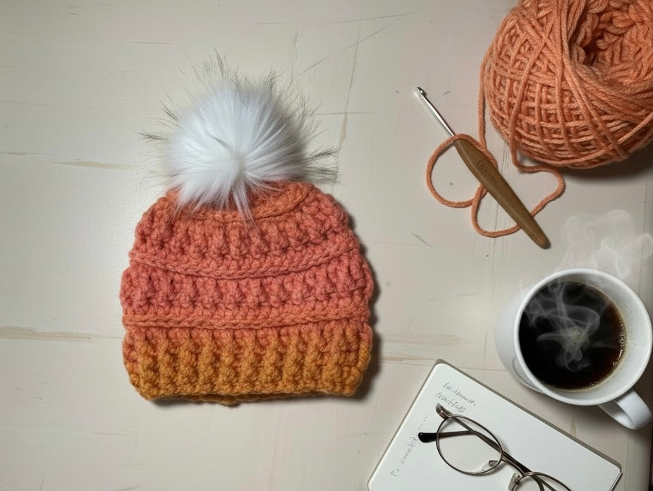 Crochet Winter Hat - Sunset