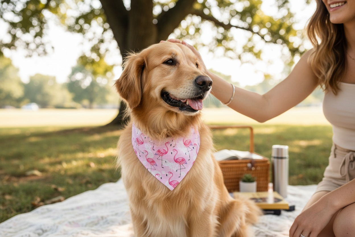 Flamingo Scrunchie Dog Bandana