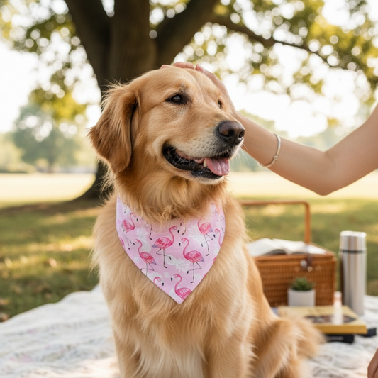 Flamingo Scrunchie Dog Bandana