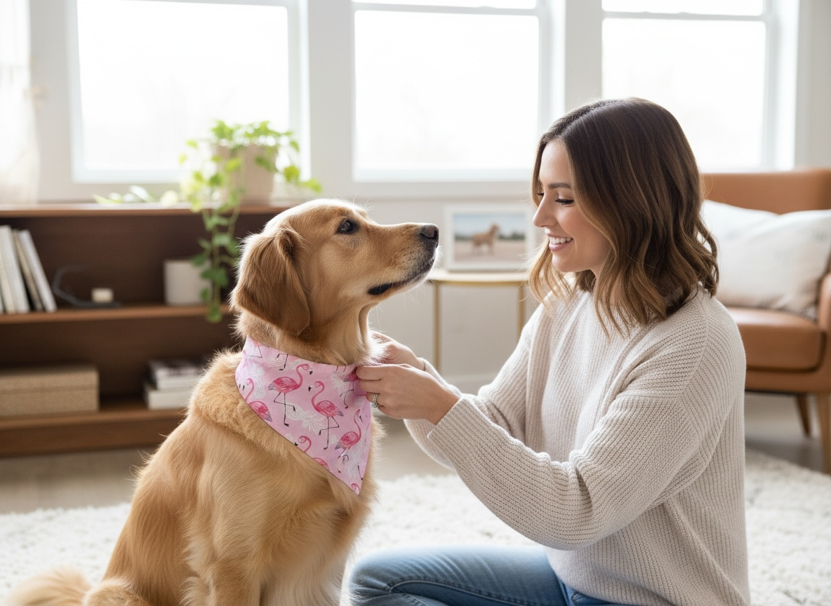 Flamingo Scrunchie Dog Bandana