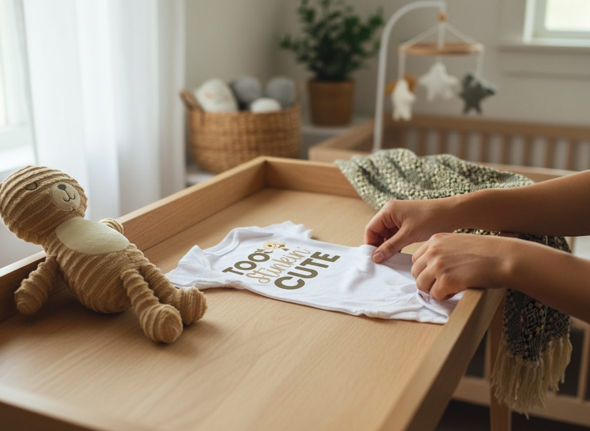 “Too Stinkin’ Cute” Garlic Themed Baby Onesie