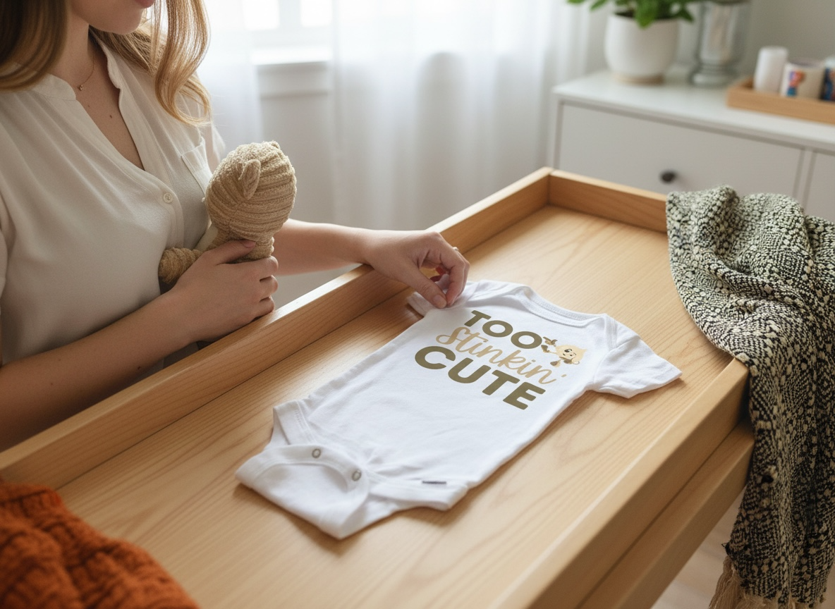 “Too Stinkin’ Cute” Garlic Themed Baby Onesie