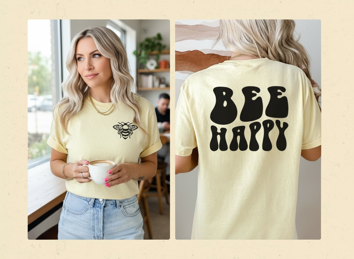 “Bee Happy” Comfort Colors® T-Shirt