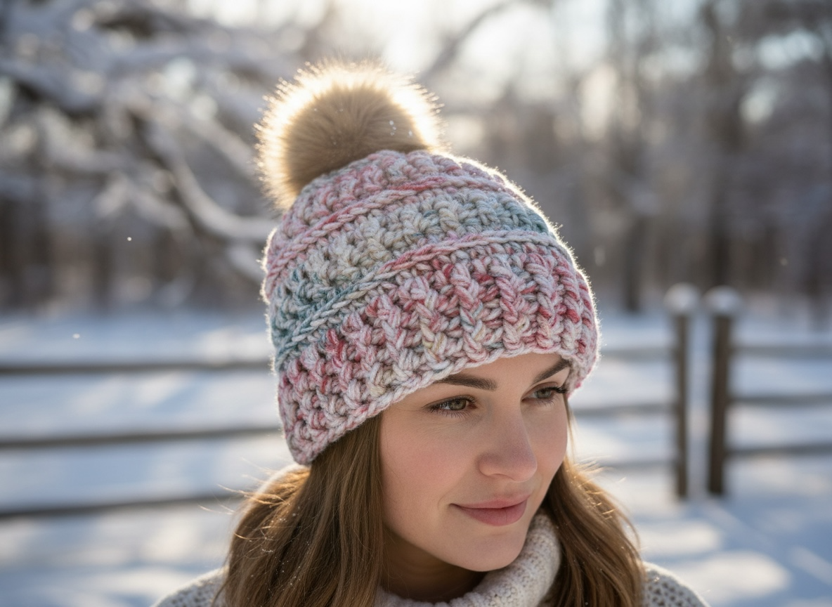 Crochet Winter Hat - Cobble Stone