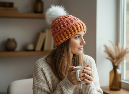 Crochet Winter Hat - Sunset