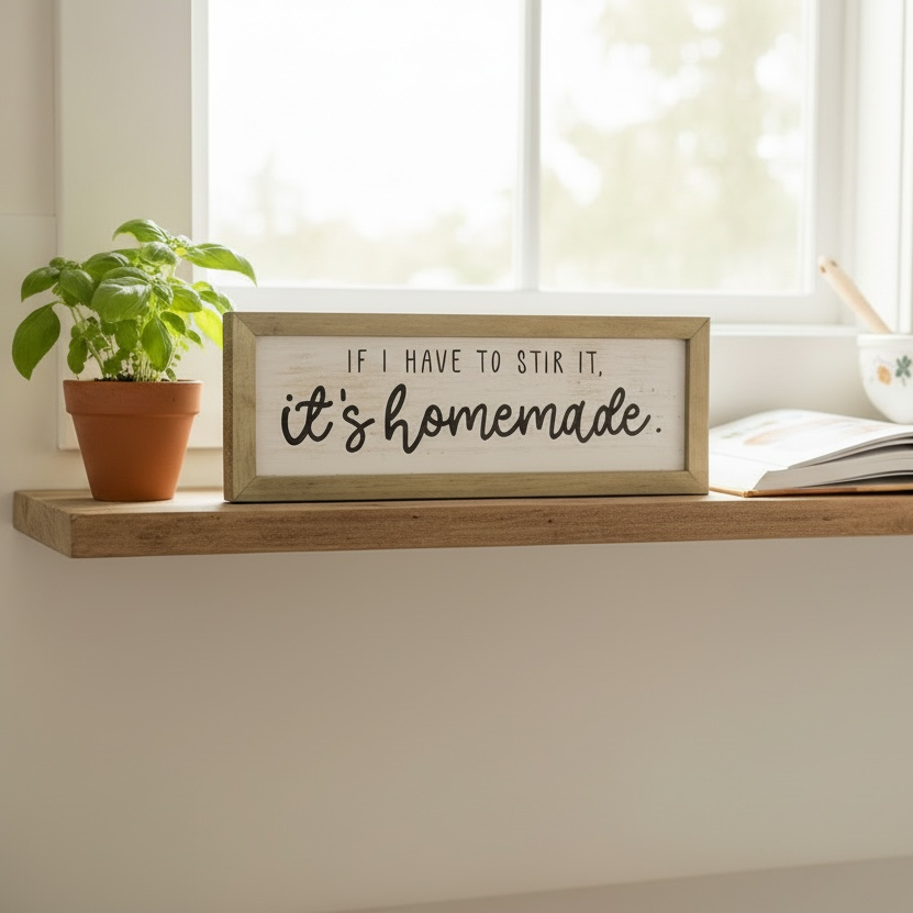 “If I Have To Stir It - It’s Homemade” Kitchen Sign
