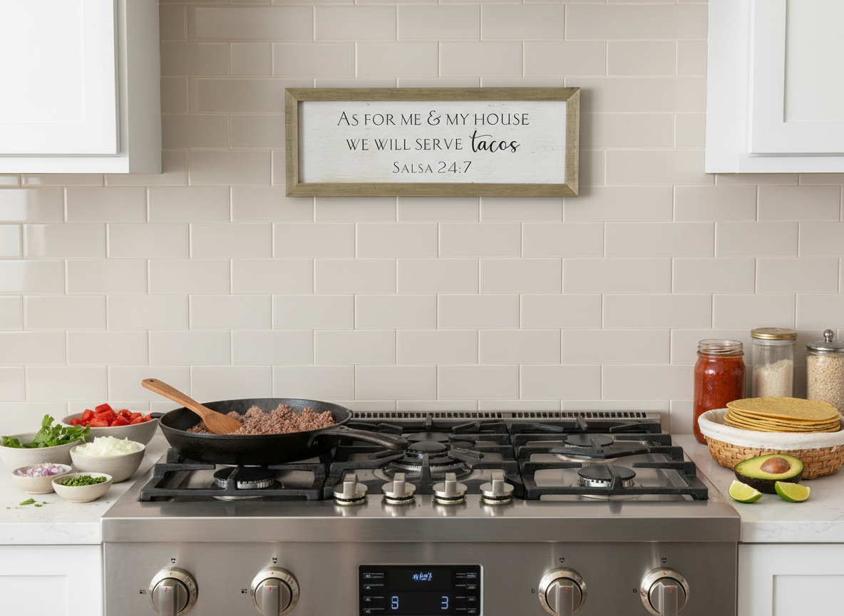“As For Me & My House” Tacos Kitchen Sign