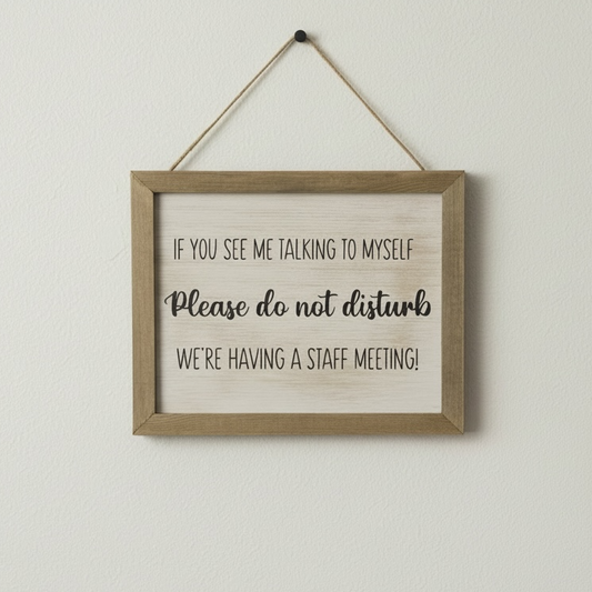 Staff Meeting - Office Hanging Sign