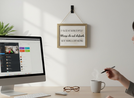 Staff Meeting - Office Hanging Sign