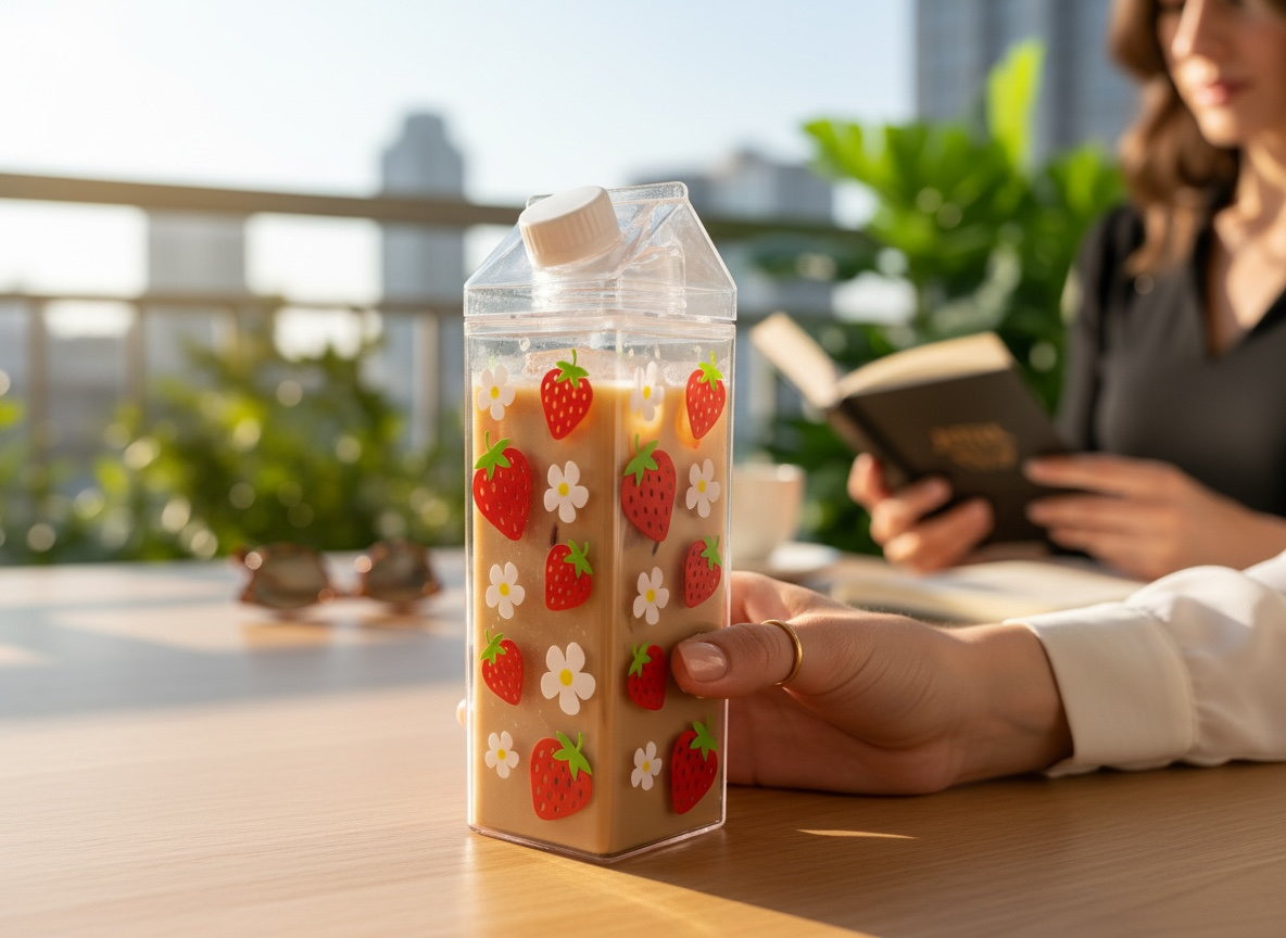 Strawberry & Daisy Milk Carton