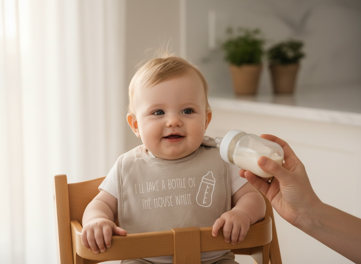"I’ll Take A Bottle of The House White" Unisex Baby Bib