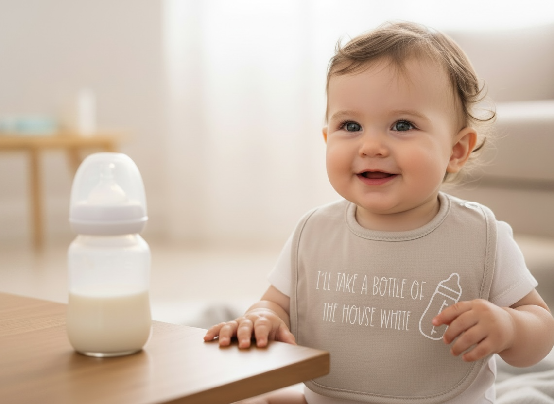 "I’ll Take A Bottle of The House White" Unisex Baby Bib