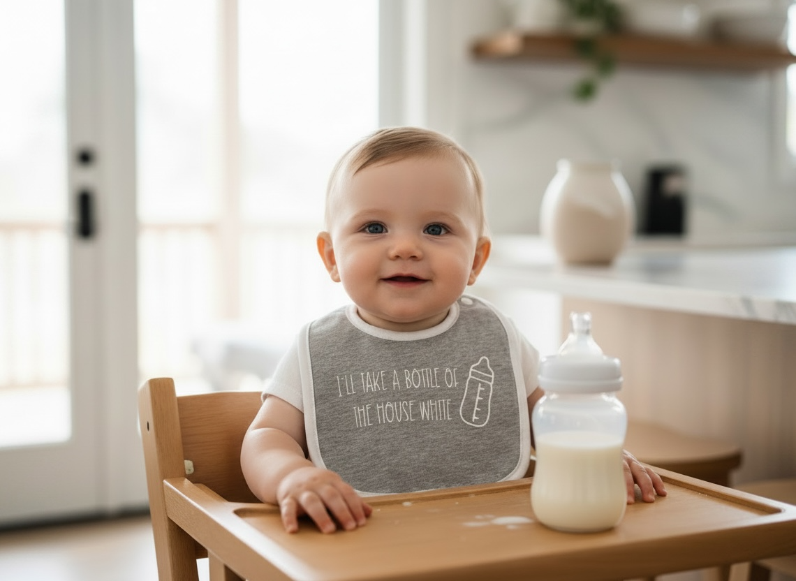 "I’ll Take A Bottle of The House White" Unisex Baby Bib