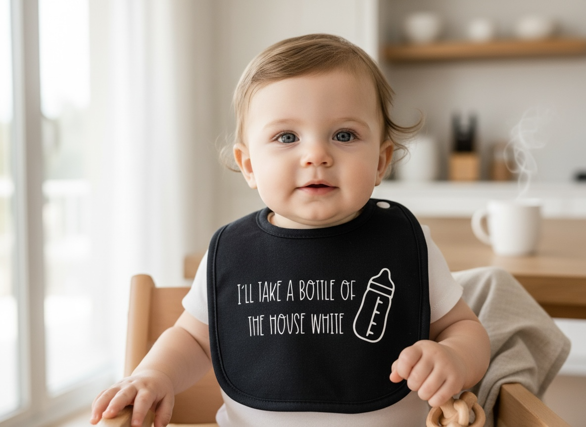 "I’ll Take A Bottle of The House White" Unisex Baby Bib