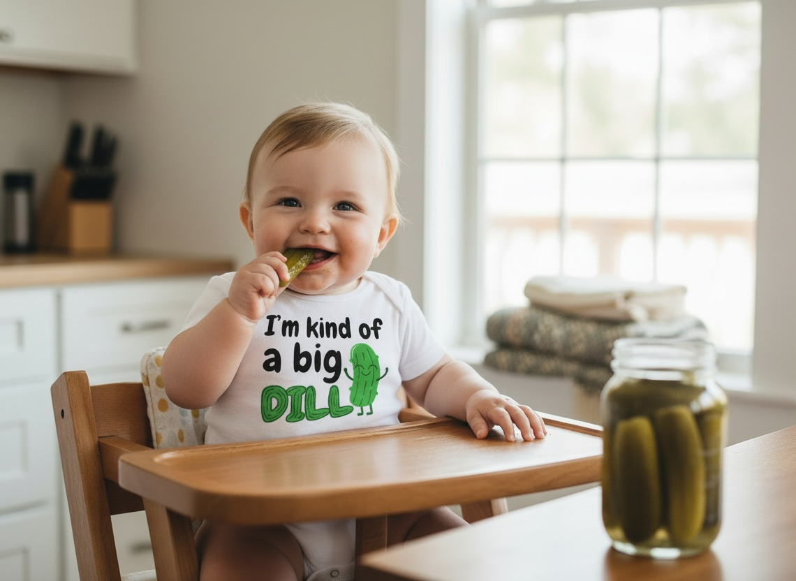 “I’m Kind of a Big Dill” Pickle Baby Onesie