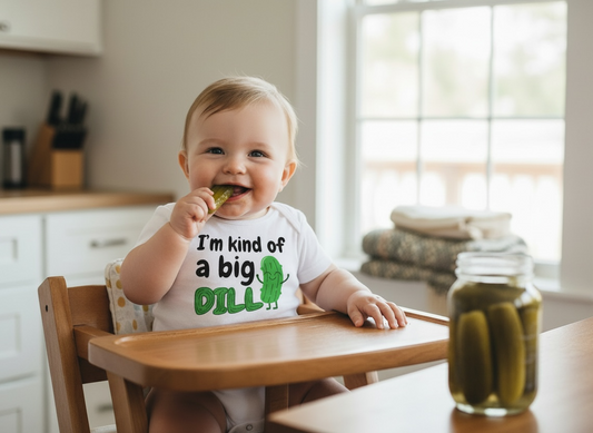 “I’m Kind of a Big Dill” Pickle Baby Onesie