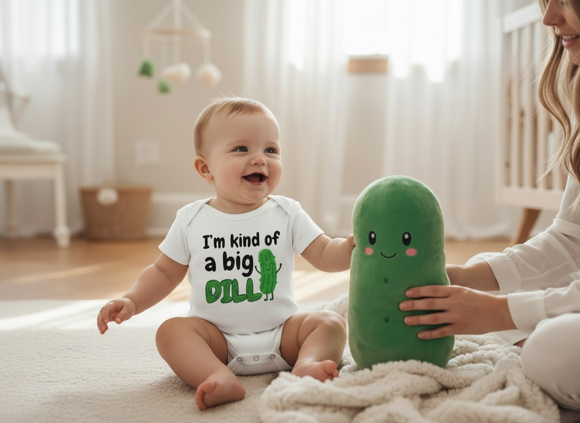 “I’m Kind of a Big Dill” Pickle Baby Onesie