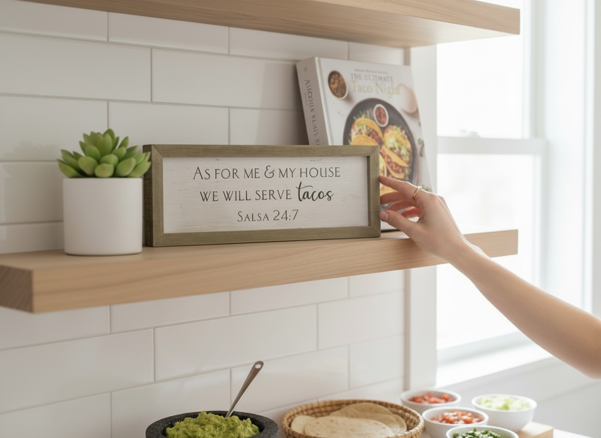 “As For Me & My House” Tacos Kitchen Sign