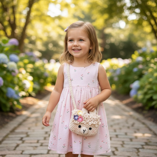 Children’s Crochet Llama Purse - Ivory