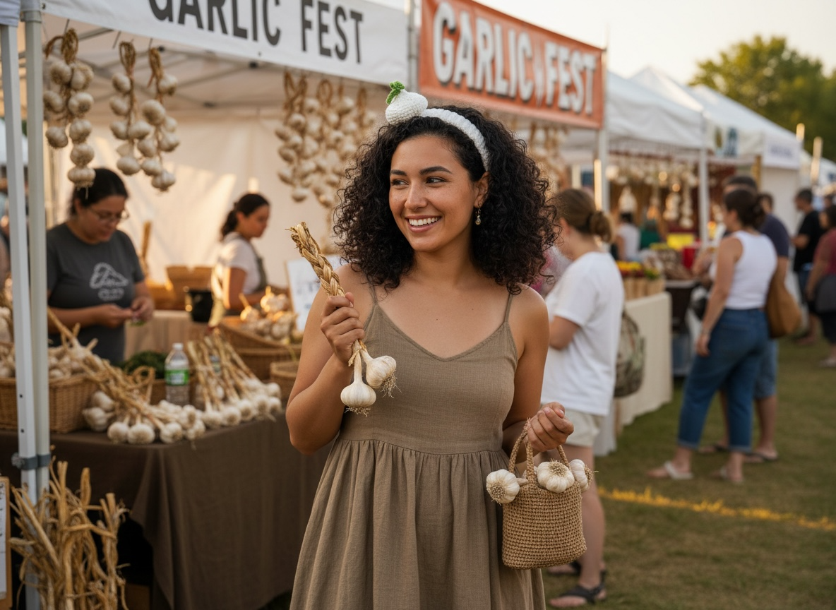 Crochet Single Garlic Bulb Headband