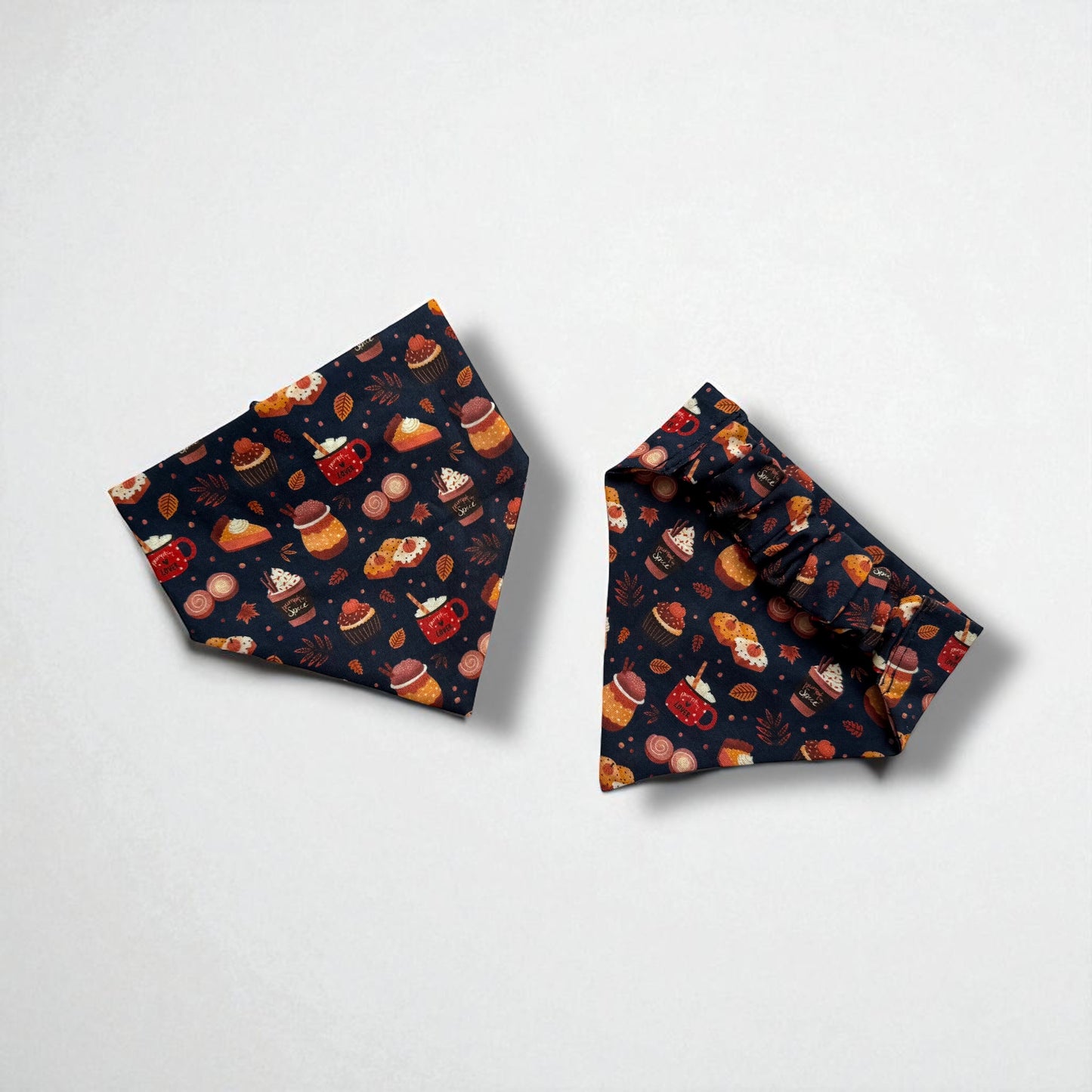 Pumpkin Spice Black Scrunchie Dog Bandana